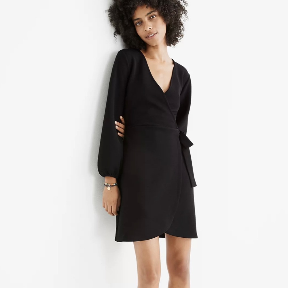NWT Madewell Texture & Thread Long-Sleeve Side-Tie Dress